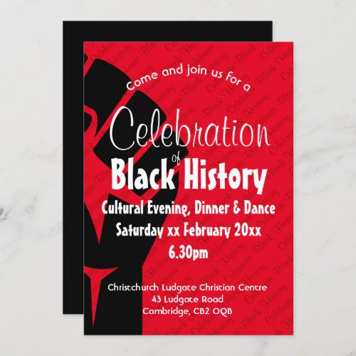 CELEBRATION BLACK HISTORY Personalized BHM Red Invitation
