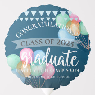 Celebration Blue Class Of 2025 Graduation Party Balloon