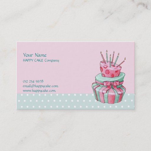 Customizable Celebration Cake Business Card