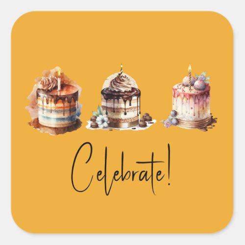 Celebration Cake Trio Stickers