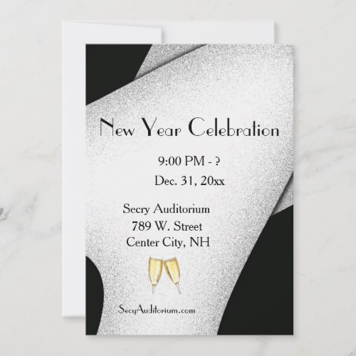 Celebration Champagne Glass New Year Invitation
