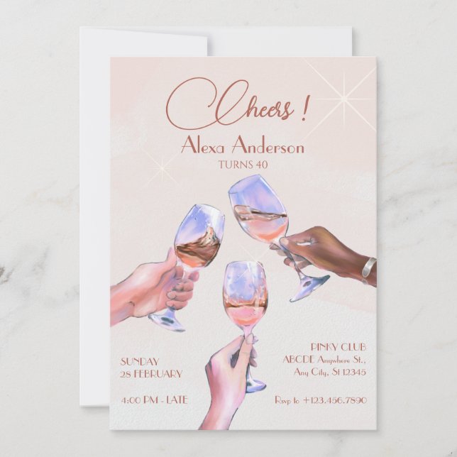 Celebration cheering Glasses Toast Birthday Invitation (Front)