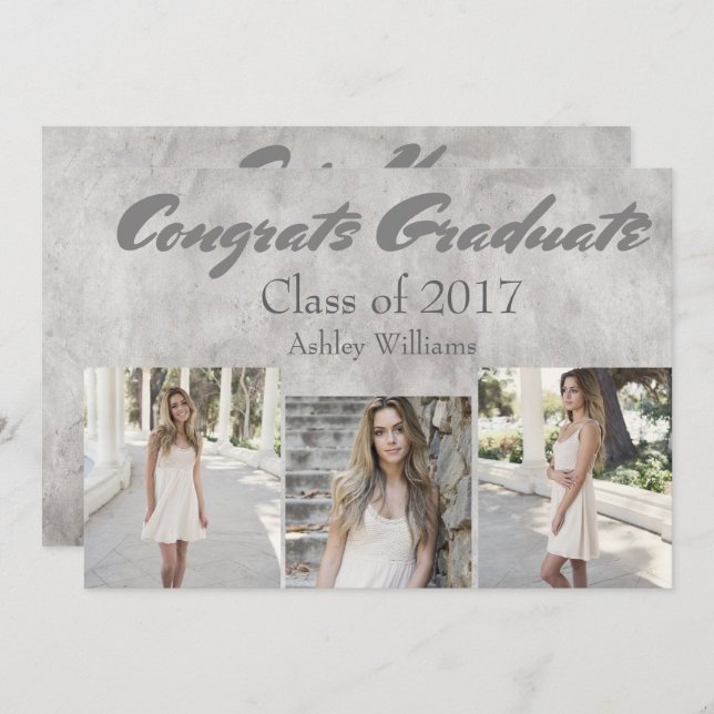 Celebration Class of 2017 Silver Invitation (Front/Back)