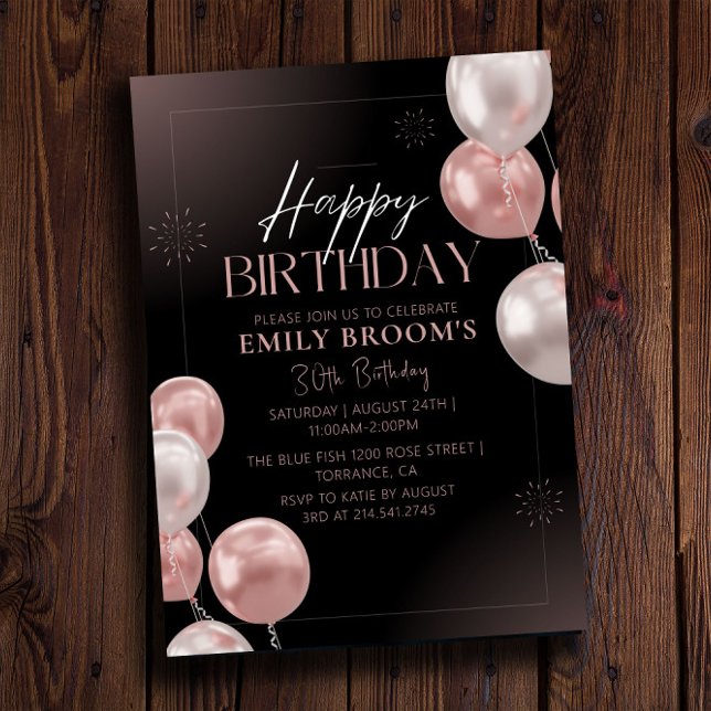 Celebration Classy Minimal 30th Birthday Party Invitation (Creator Uploaded)