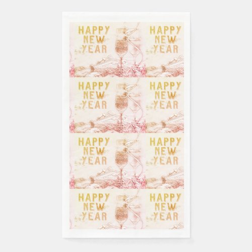 Celebration cup glasses New Years Eve Paper Guest Towels