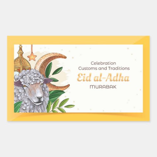 Celebration Custons and Traditions Eid al_Adha Rectangular Sticker