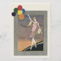 Celebration deco flapper party invitation
