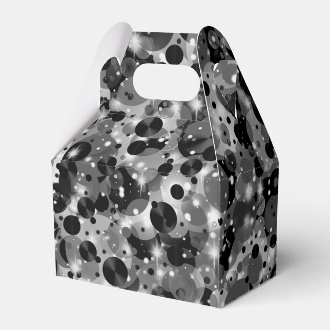 Celebration Dots-19-Black PARTY FAVOR BOX,gable Boxes (Back Side)
