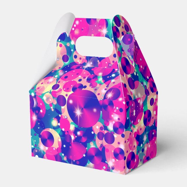 Celebration Dots-4-PARTY FAVOR BOX,gable Boxes (Front Side)