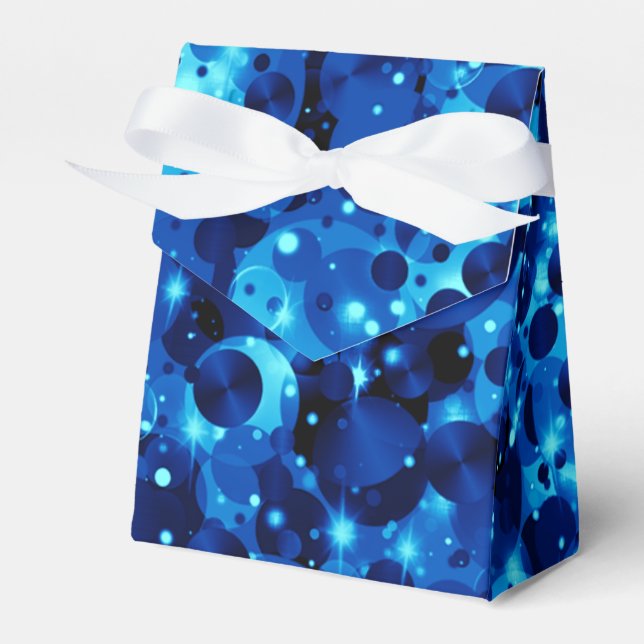 Celebration Dots-7-Blue-Tent Favor Boxes (Front Side)
