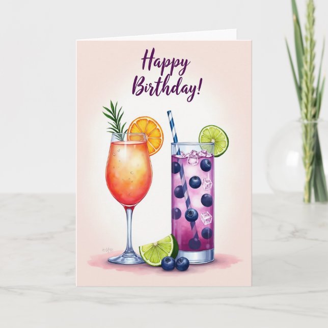 Celebration Drink Birthday Card (Front)