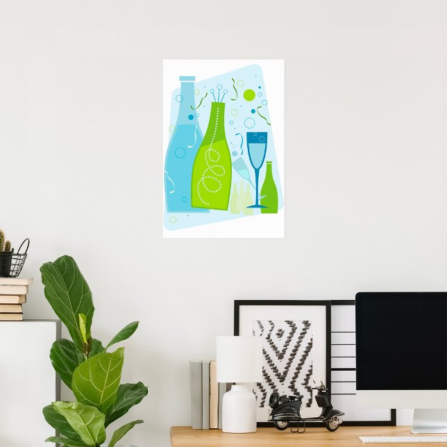 Celebration Drinks Champagne Bottles and Glasses Poster (Creator Uploaded)