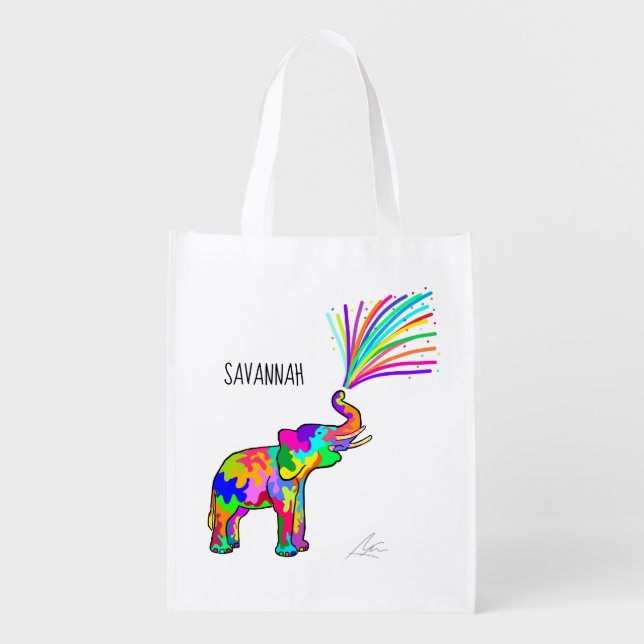 Celebration Elephant Grocery Bag (Front)