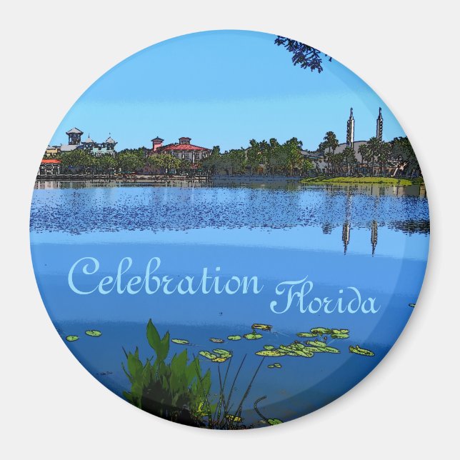 Celebration Florida Special Effects Round Magnet (Front)