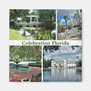 Celebration Florida Square Magnet 4 Pictures
