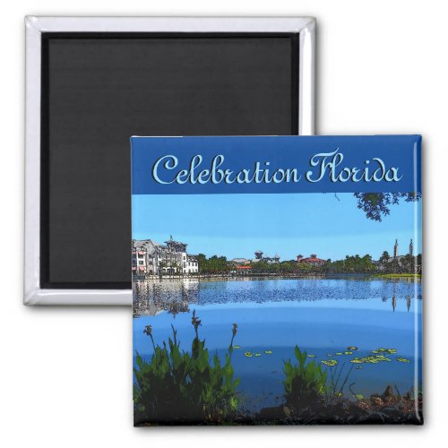 Celebration Florida Square magnet with Effects