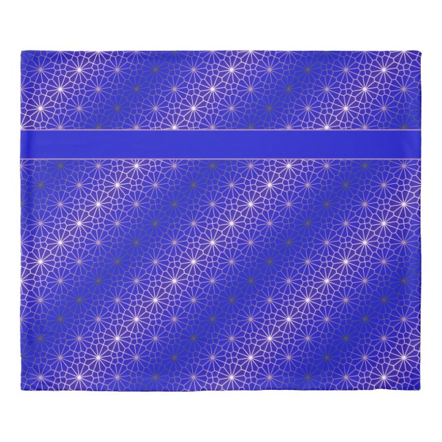 Celebration flower shapes pattern on blue duvet cover (Front)