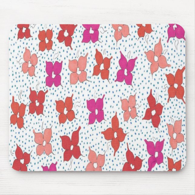 Celebration Flowers and Polka Dots Mouse Pad (Front)