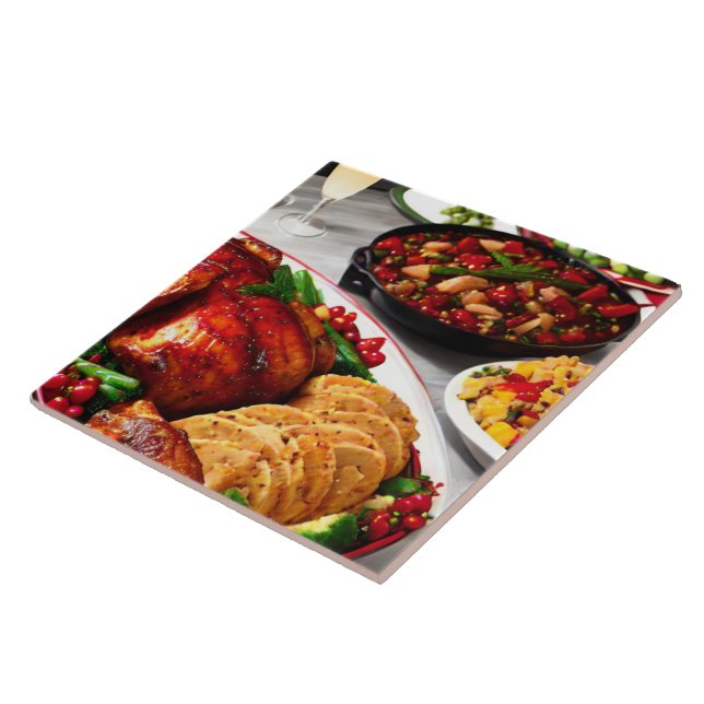 Celebration Food Ceramic Tile (Side)