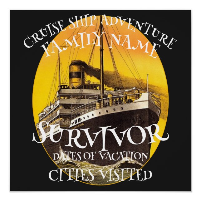 Celebration Grad Class Retirement 2024 Cruise Ship Poster (Front)