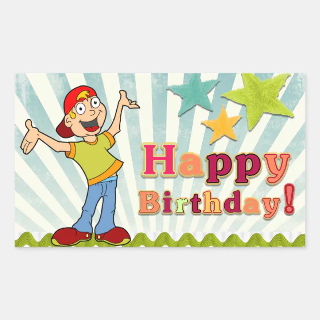 Birthday Sticker Rectangular Celebration Happy Birthday Rectangular Sticker | Zazzle