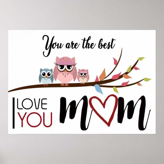 Celebration "Happy Mother's Day" with hearts Poster (Front)