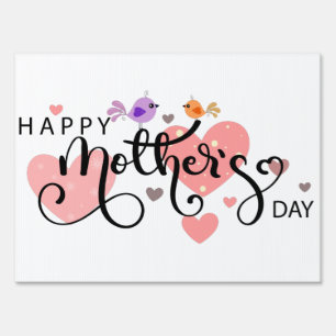 Celebration "Happy Mother's Day" with hearts Sign