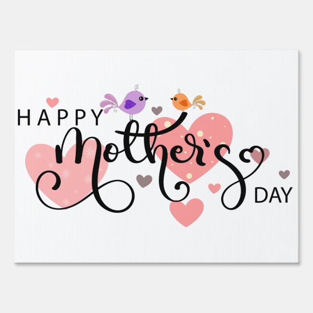 Celebration "Happy Mother's Day" with hearts Sign (Front)