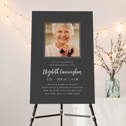 Celebration Her Wonderful Life Chic Memorial Photo Foam Board