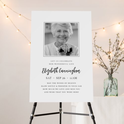 Celebration Her Wonderful Life Chic Memorial Photo Foam Board