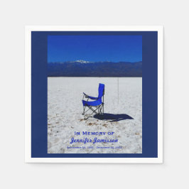 Celebration Life Blue Chair in White Sand Napkins