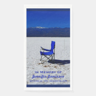 Celebration Life Blue Chair in White Sand Paper Guest Towels