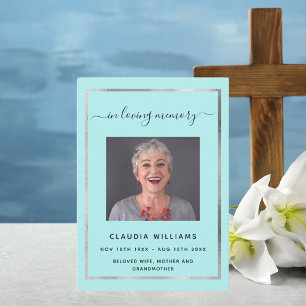Celebration life funeral pale blue photo program
