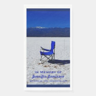 Celebration Life Guest Book Blue Chair White Sand