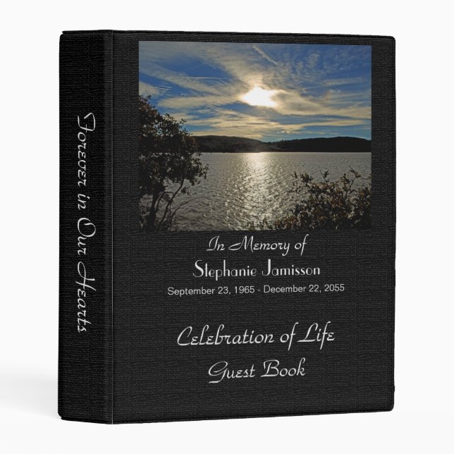 Celebration Life Guest Book Sunset Kolob Reservoir Mini Binder (Front/Spine)