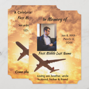 Celebration  Life Invite Commercial Airplane Pilot