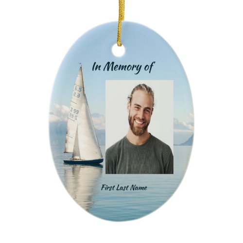 Celebration Life Keepsake  Sailor Sailboat Sailing Ceramic Ornament