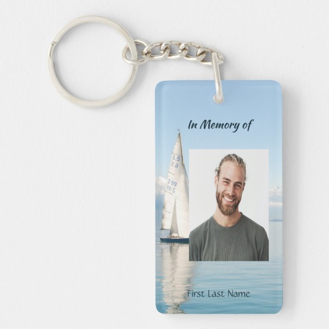 Celebration Life Keepsake  Sailor Sailboat Sailing Keychain (Front)