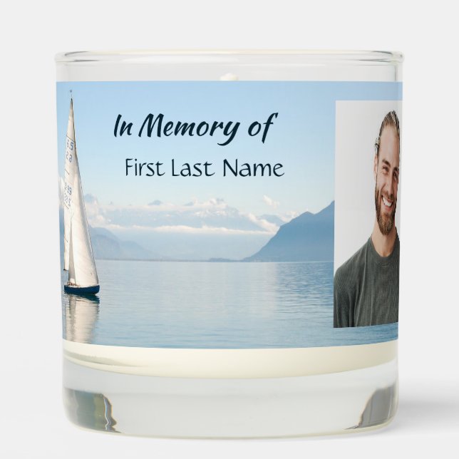 Celebration Life Keepsake  Sailor Sailboat Sailing Scented Candle (Front)