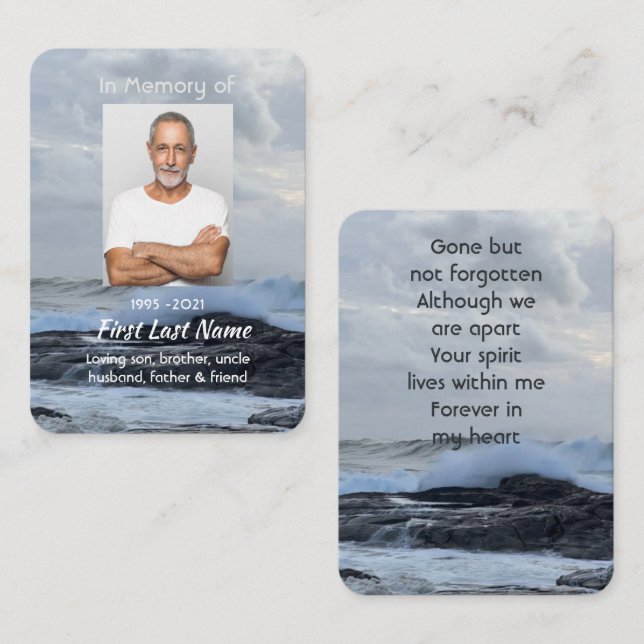 Celebration Life Keepsake Storm Cloud Ocean Wave Business Card (Front/Back)