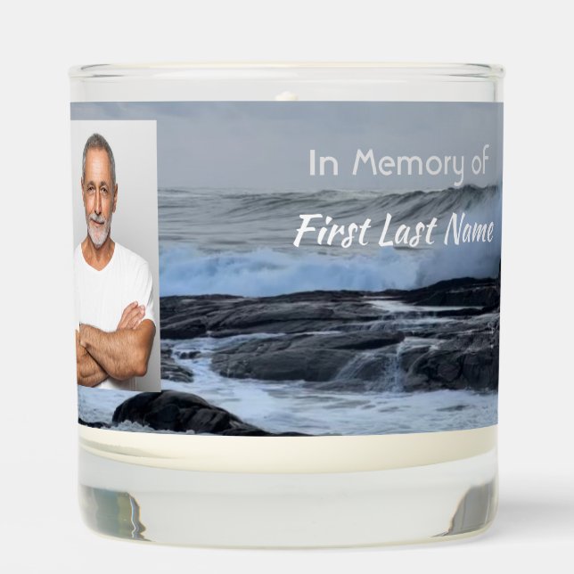 Celebration Life Keepsake Storm Cloud Ocean Wave Scented Candle (Front)
