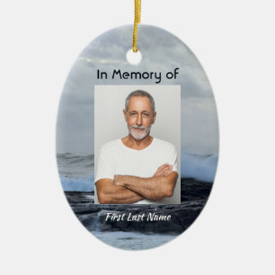 Celebration Life Keepsake Storm Ocean Ceramic Ornament