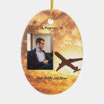 Celebration Life Memorial Keepsake Airplane Pilot Ceramic Ornament