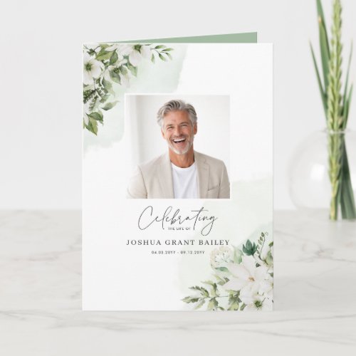 Celebration Life Order of Service Funeral memoral Card