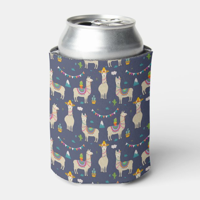 Celebration Llama Pattern Can Cooler (Can Front)