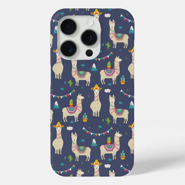 Celebration Llama Pattern Case-Mate iPhone Case (Back)