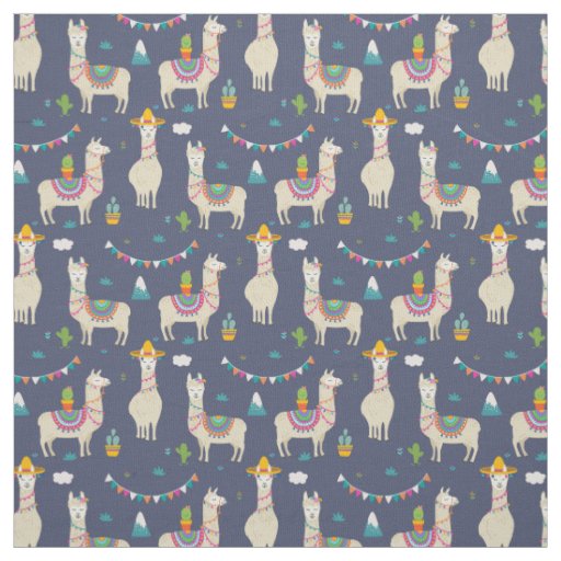Celebration Llama Pattern Fabric