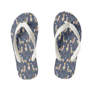Celebration Llama Pattern Kid's Flip Flops