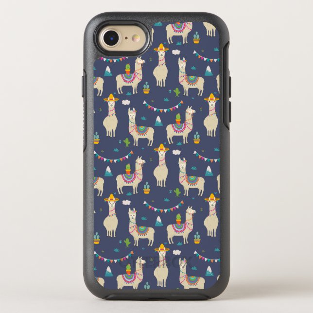 Celebration Llama Pattern Otterbox iPhone Case (Back)