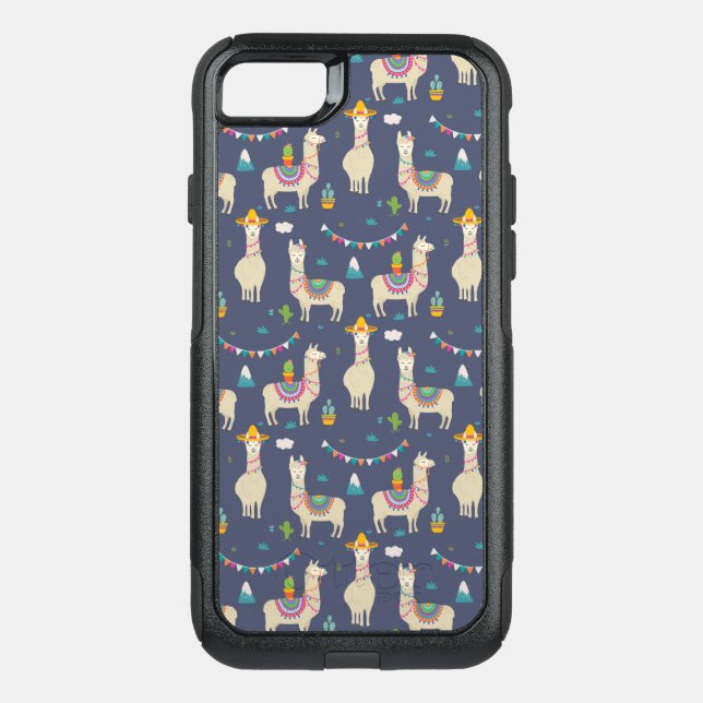 Celebration Llama Pattern Otterbox iPhone Case (Back)